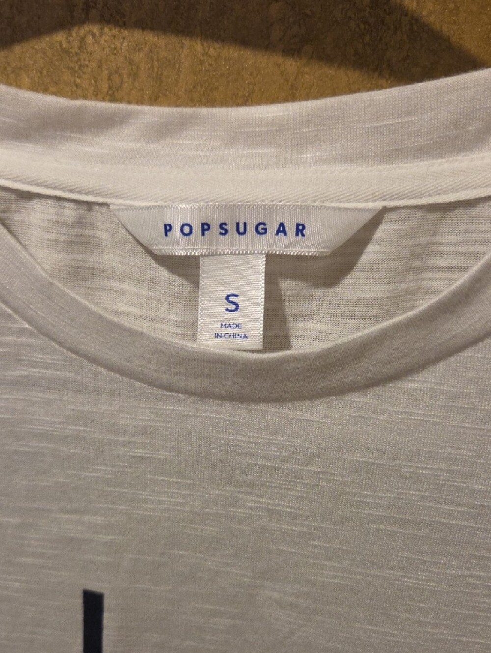 POPSUGAR White Tee with Multicolor Block Lettering - Picture 2 of 6
